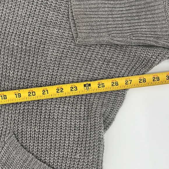 Say What? Gray Cardigan Thigh Length Sweater Women's sz. M - Picture 6 of 8